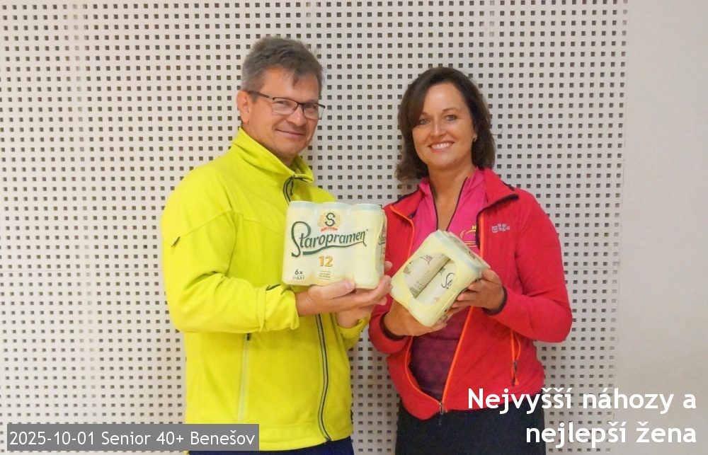 2025-10-01 Benešov,  nejvyšší náhozy a žena turnaje